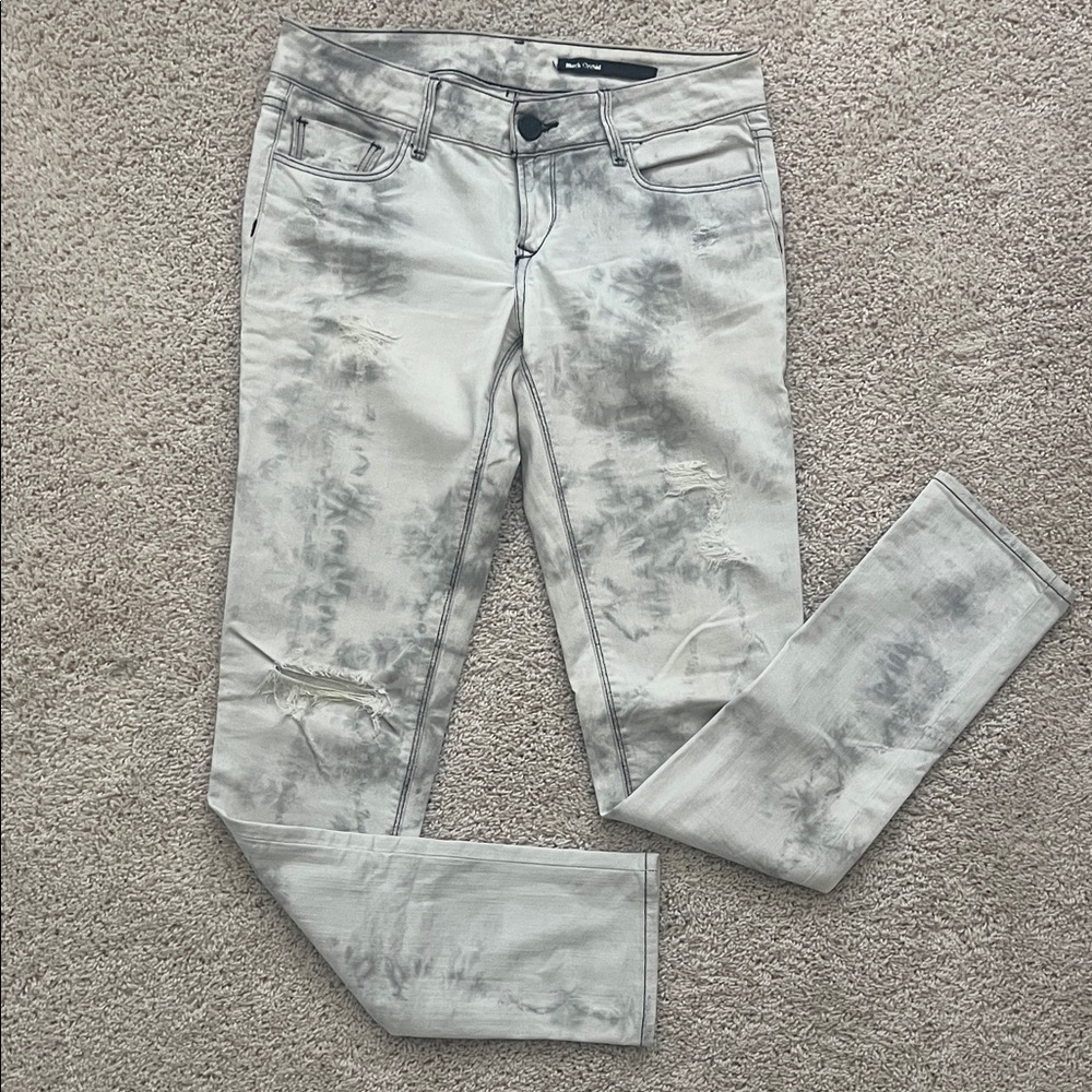 Black Orchid Gray Tie-Dye Skinny Jeans